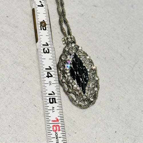 Vintage DeLizza & Elster Strass Demi Parure Juliana Hämatit Halskette - Bild 3 von 3