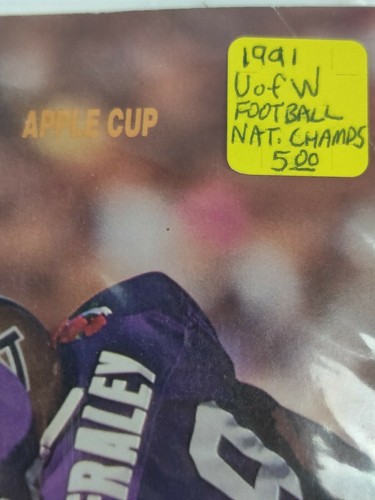 NOV 23 1991 WASHINGTON HUSKIES VS WASHINGTON ST. APPLE CUP NAT CHAMPS MAGAZINE - Picture 6 of 6