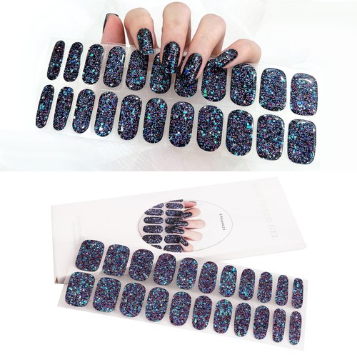 Semi Cured Gel Nail Gel 22 Sticker Full Wrap UV Lamp Cured Nail Art Gel Decal - Picture 12 of 21