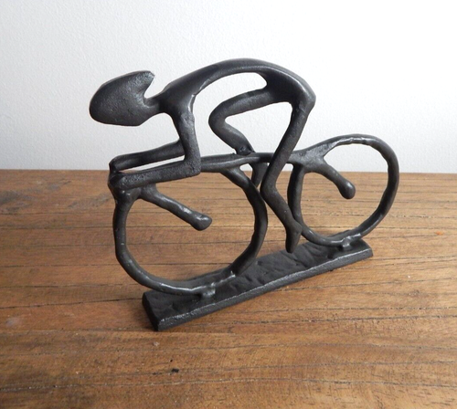 Rennradfahrer Fahrrad Ornament Skulptur Fahrrad Bicycle Rustikal Dekoration Gusseisen