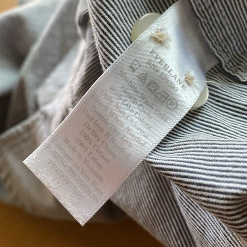 EVERLANE The Cotton Weave Strampler Blau Streifen Kurzarm - Bild 6 von 7