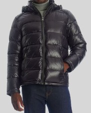  229 Guess Men's Black Puffer Water/Wind-Resistant Bomber Jacket Sz M