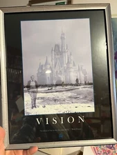 Walt Disney World VISION Quote Photo Print 11" x 14 " Framed w Cinderella Castle