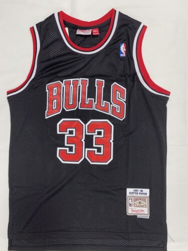 Men's Vest Chicago Bulls NO.33 Pippen Adult Sports Top Retro Stitched - Picture 7 of 15