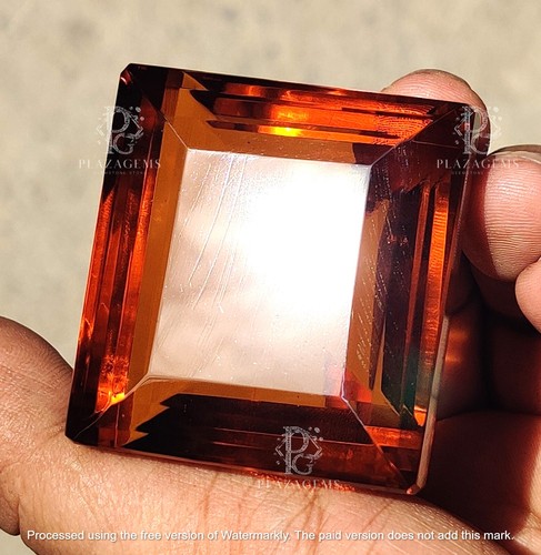 Natural Huge Yellow Color Citrine 644.50 Ct Emerald Cut Brazilian Loose Gemstone - Picture 3 of 5