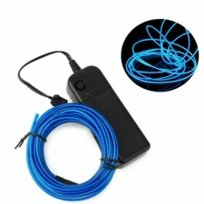 Battery Neon LED Light Glow  EL Wire  String Strip DIY Rope Tube Car Party Decor