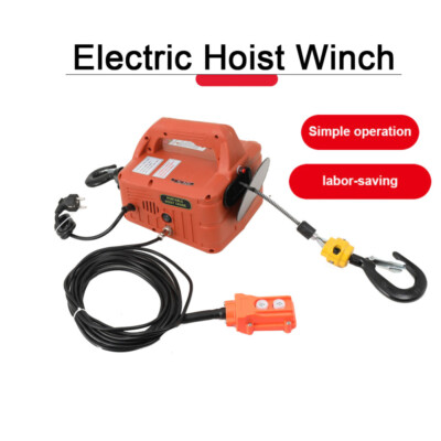 Elektro Hebewinde Motorwinde Seilzug Seilwinde Haushalt 500kg mit Fernbedienung