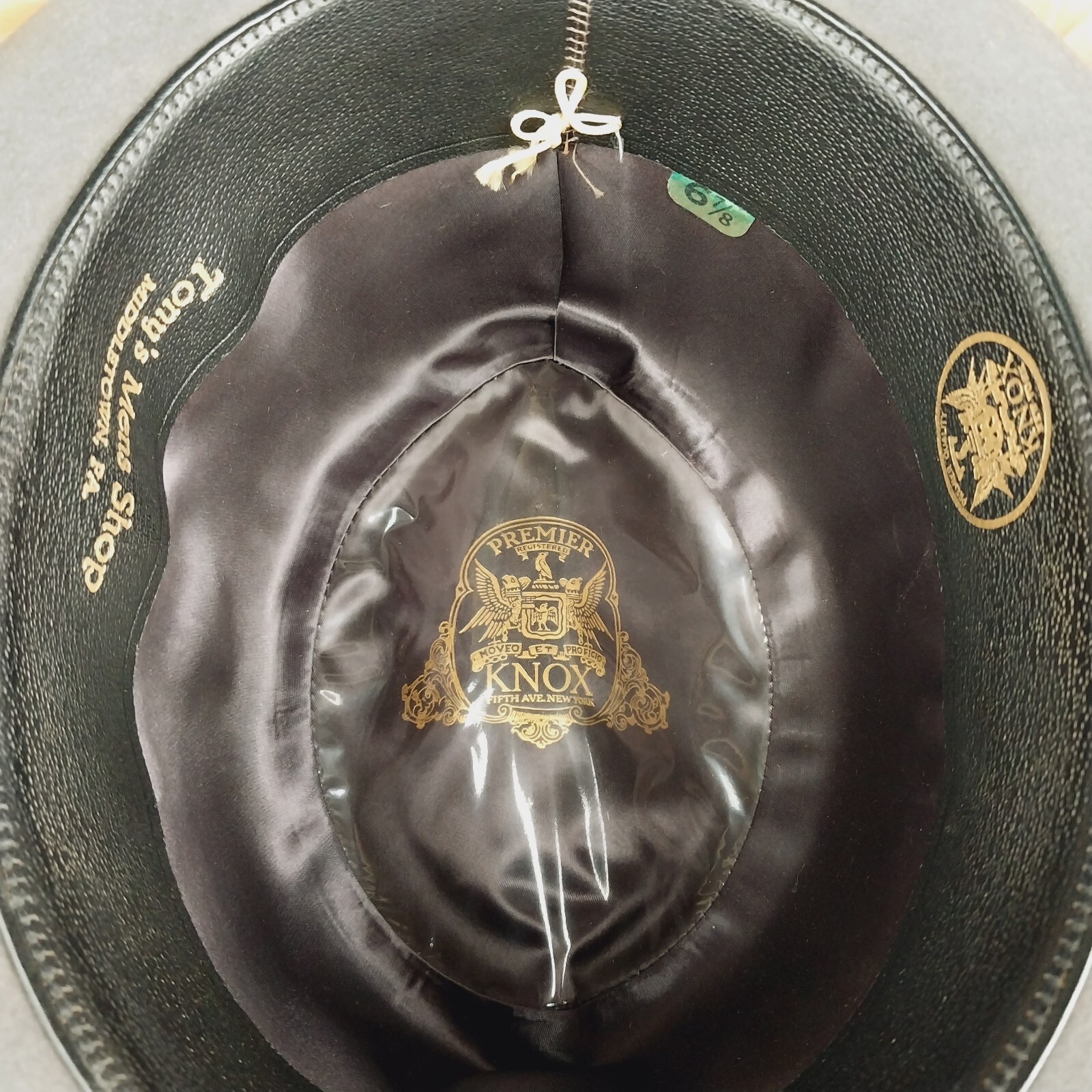 Knox New York Tony's Men's Shop Premium Gray & Black Felt Homburg Hat