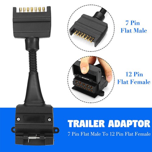 10PCS Trailer Adaptor 7 Pin Female Socket to 12 Pin Flat Male Plug Connector AU - Picture 4 of 10