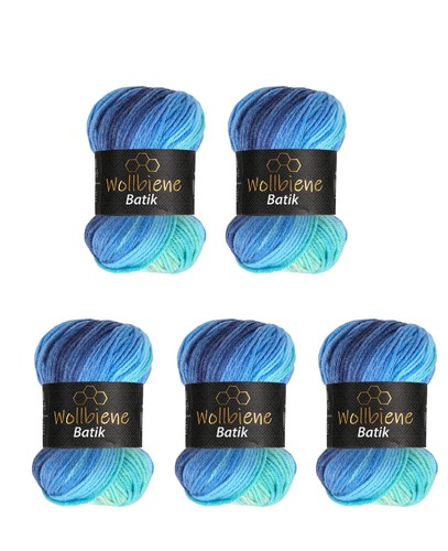 Wollbiene Batik Wolle fantastischer Farbverlauf 5x100g Multicolor Strickwolle - Bild 73 von 89