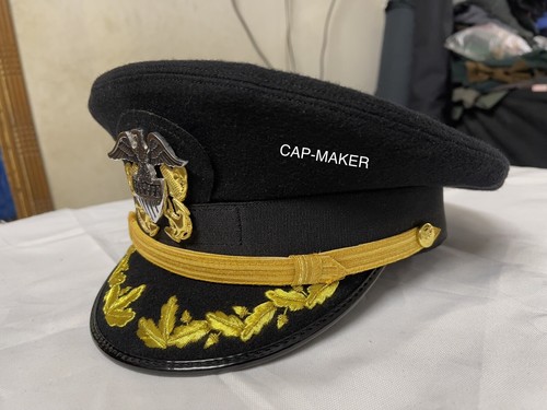 Us Navy Officer Visor Cap Hat, US Navy Commander captain Rank Cap Size 60 Cm - Picture 2 of 9