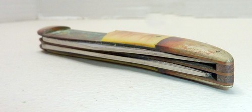 Vintage Ka Bar USA 2 Blade Folding Pocket Fishing Knife w/Scaler CPICS - Picture 12 of 14