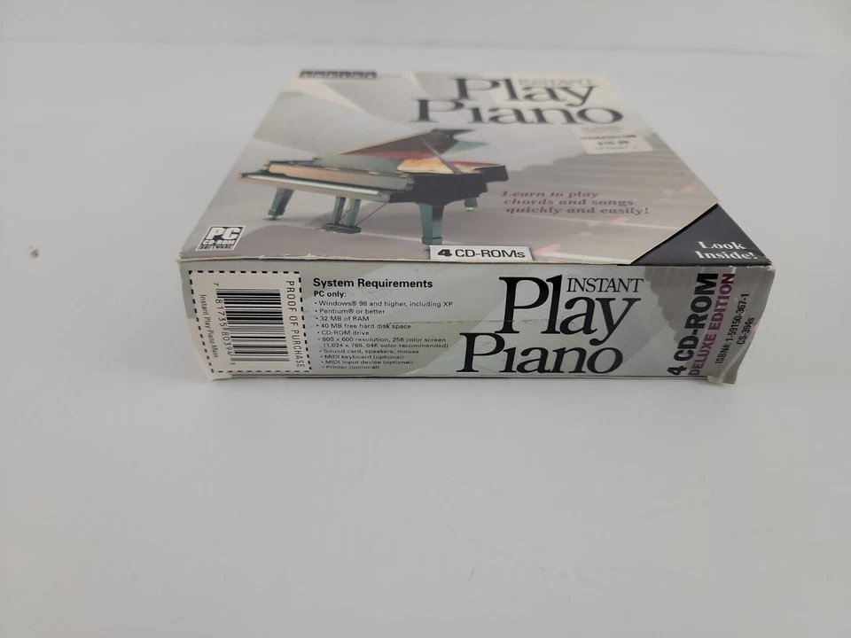 Instant Play Piano by Topics Entertainment CS-394S 4 CD-ROM Box Set PC NEW Seal - Image 3 of 4