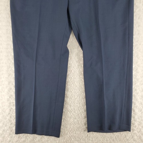 Haggar Premium Komfort Anzughose Herren 42x29 blau klassische Passform flach vorne Stretch - Bild 6 von 20