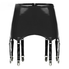 Women Look Patent Leather Garters High Waist Skirts Garter Belt Stage Costume