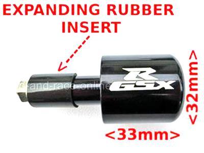 Suzuki GSXR600 GSXR750 GSXR1000 Black Bar Ends Bar End Weight With GSXR Logo Ex - Picture 5 of 6