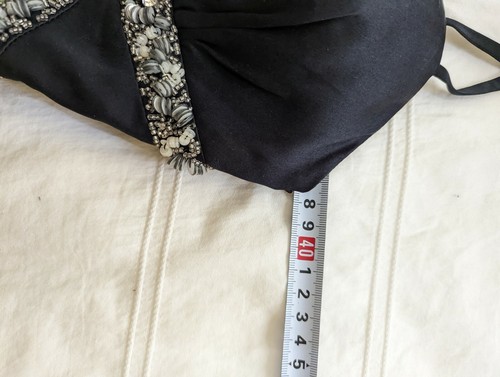 Seduce Grey Silk Beaded Asymmetrical Strap Party Dress Size 6 - Picture 9 of 10