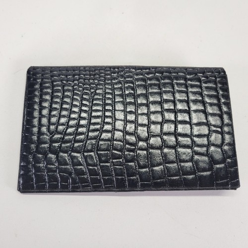 Alligator Grain Cowhide Leather Wallet Crocodile Croc Print Bifold Vtg - Picture 9 of 13