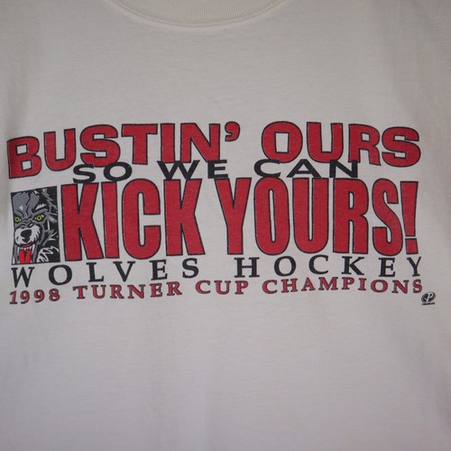Vintage 1998 Chicago Wolves Turner Cup Champions Shirt Adult XL 23x28 - Picture 2 of 15