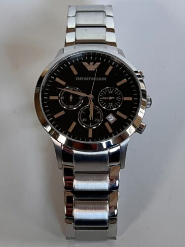 Emporio Armani AR2434 Renato Chronograph S/Steel Watch BNWT Gift Box $325 - Picture 7 of 13