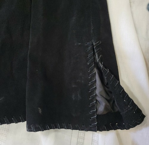 Vintage Faded Glory Western Leather Suede Fringe Jacket Black Size M - Picture 3 of 11