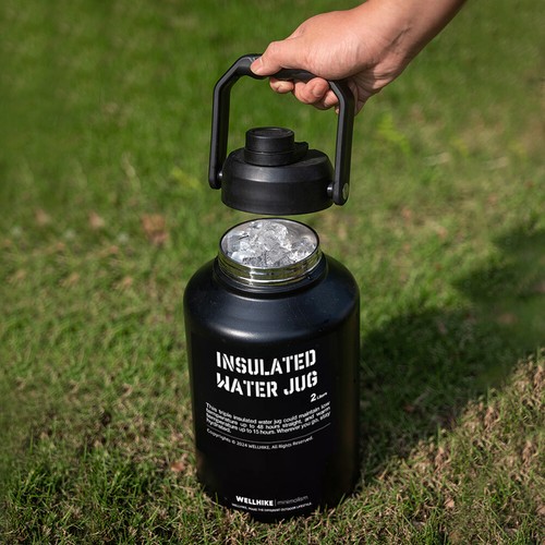 Jarra de agua aislada 2L con mango gimnasio entrenamiento botella de agua para viajes camping - Imagen 4 de 26