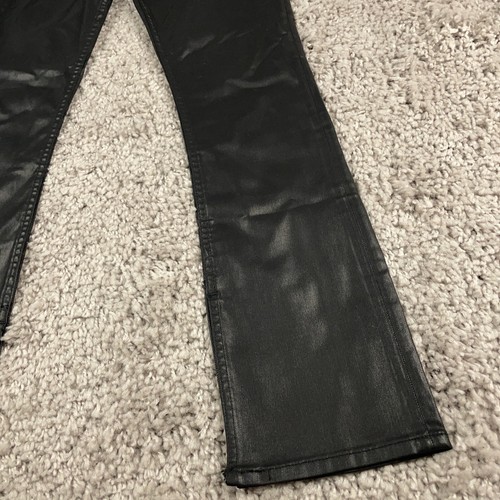 Abercrombie Curve Love Pants Women Size 00 / 24 Black Coated Slim Straight Pants - Picture 6 of 19