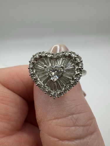 Herzring 1 kt Diamant 18 kt Weißgold  - Bild 7 von 11