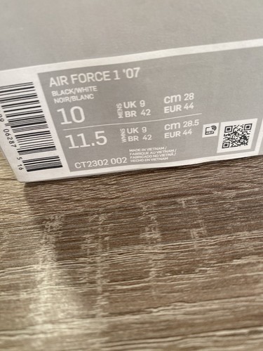 Nike Air Force 1 bianche nere {CT2302-002} da uomo taglia 10 - Foto 12 di 13