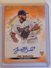 2022 Topps Inception Joe Barlow 18/25 Orange RC On Card Auto Texas Rangers