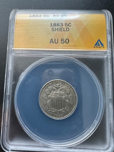 1883 SHIELD Nickel ANACS AU50 - Picture 1 of 3