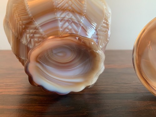 Caramel Slag End O'Day Glass by Imperial Lidded Candy Dish - Picture 8 of 10
