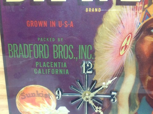 PALA BRAVE VALENCIAS orange CLOCK Mounted on Wood plaque - Bradford Bros Inc - - Picture 3 of 7