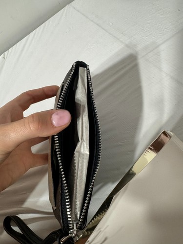 Coach F22713 Boxed Corner Zip Wristlet w Metallic Brown Black Platinum - Picture 6 of 10