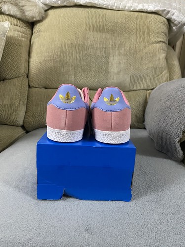 Adidas Originals Gazelle J Pink Blue White Trainers Shoes BNIB Size 4.5uk JH6082 - Picture 13 of 19