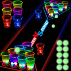 45 PCS Glow in the Dark Beer Pong Table Mat, Drinking Game Pong Game with Party