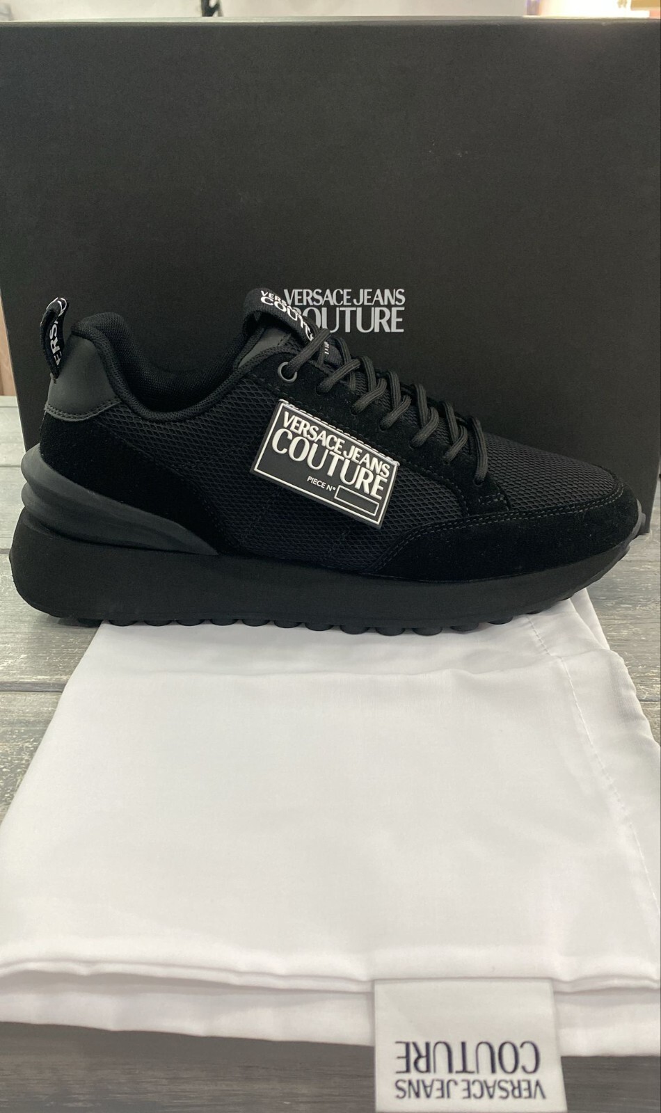 Versace Jeans Couture Black Mens Shoes EU 44 VJU6 29 cm Insole-image