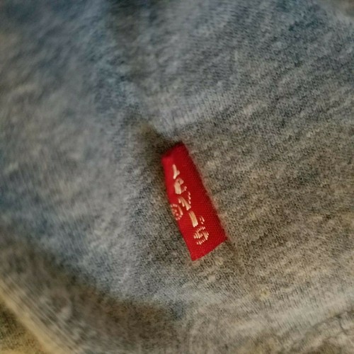 Camisa Levis Hombre Mediana Dos Tonos Rojo y Azul Manga Corta Botones - Imagen 5 de 5