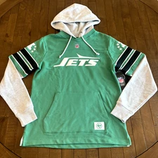 '47 Brand New York Jets Throwback Double Header Hoodie Sz Men's Small NWT 