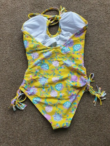 BNWOT V By Very Tassel Trim Halter Neck Bandeau Swimsuit RRP £40 UK 10 12 - Picture 3 of 3