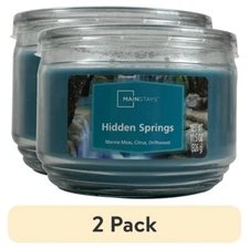 (2 pack) Mainstays Hidden Springs Scented 3-Wick Glass Jar Candle, 11.5 oz