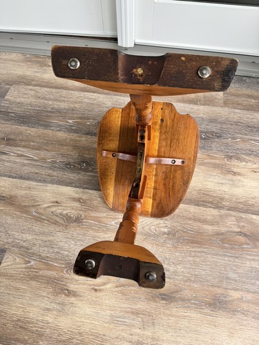 Antique Mahogany Sewing Spinning Stool Paine Furniture Co. Boston 29” Tall - Picture 10 of 13