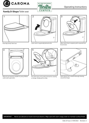 NEW - Caroma Family D Shape Toilet Seat, Push Release Seat (GermGard), 300069W - Picture 6 of 8