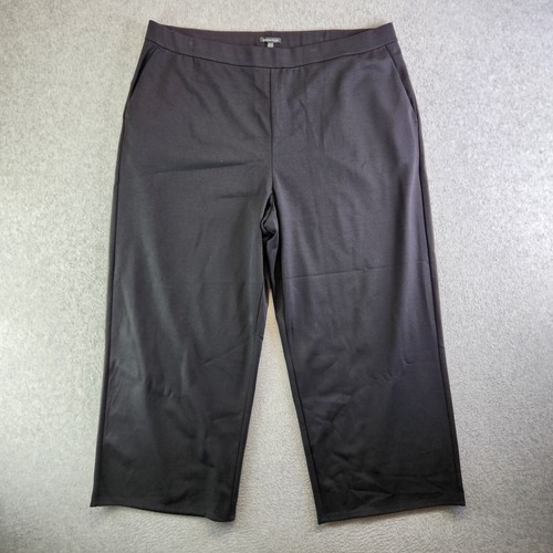 Eileen Fisher Pants Womens 2X Black High Waist Wide Leg Ankle Pockets Lyocell - Picture 15 of 15
