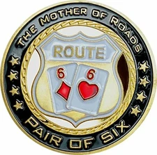 Route 66 Pocket Sixes Poker Card Guard Hand Protector US Seller Fast Ship