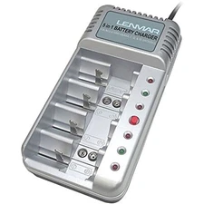5 in 1 AC Charger for AA, AAA, C, D and 9V NiCd and Ni-MH Batteries By Lenmar