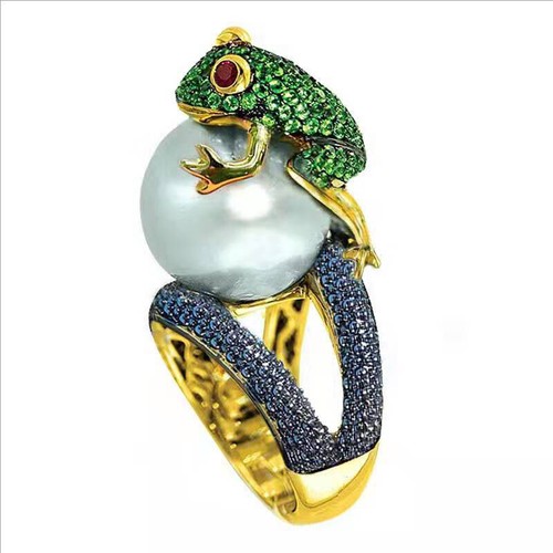 Cubic Zirconia Frog Ring Gift Elegant Alloy Size 6-10 Rings Fashion - Picture 4 of 18