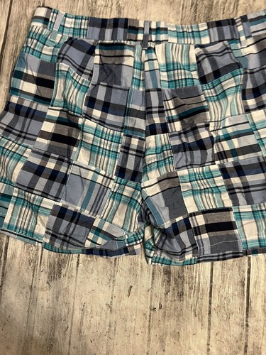 Croft & Barrow Shorts Women 10 White Blue Patch Plaid - Picture 5 of 6