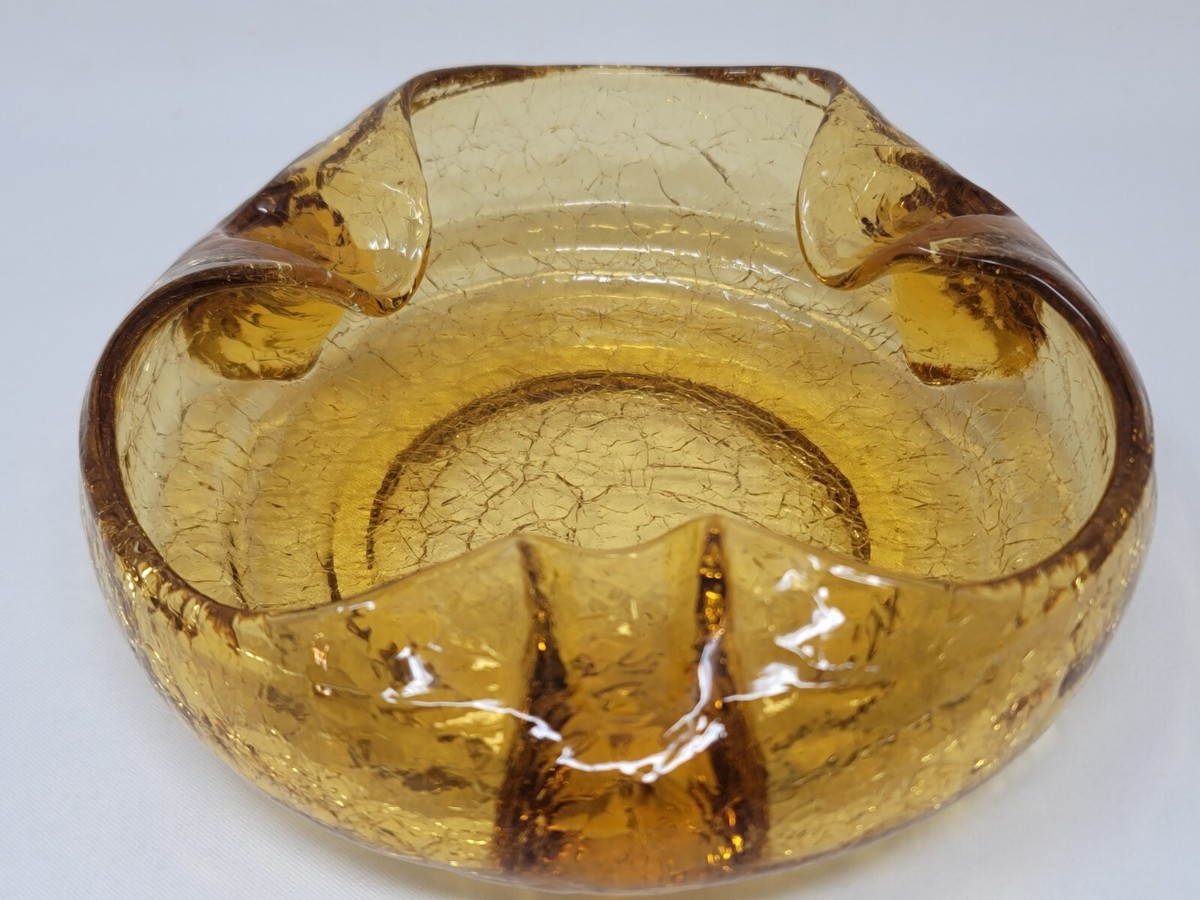 ヴィンテージ viking アンバー ガラス アシュトレイ 小物入れ 灰皿 VIKING” Vintage Ashtray バイキング社 ビンテージ アシュトレイ