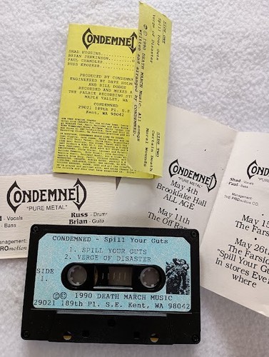 Condemned Cassette Spill Your Guts RARE Demo Thrash Metal Rock xtras tested 1990 - Picture 4 of 12